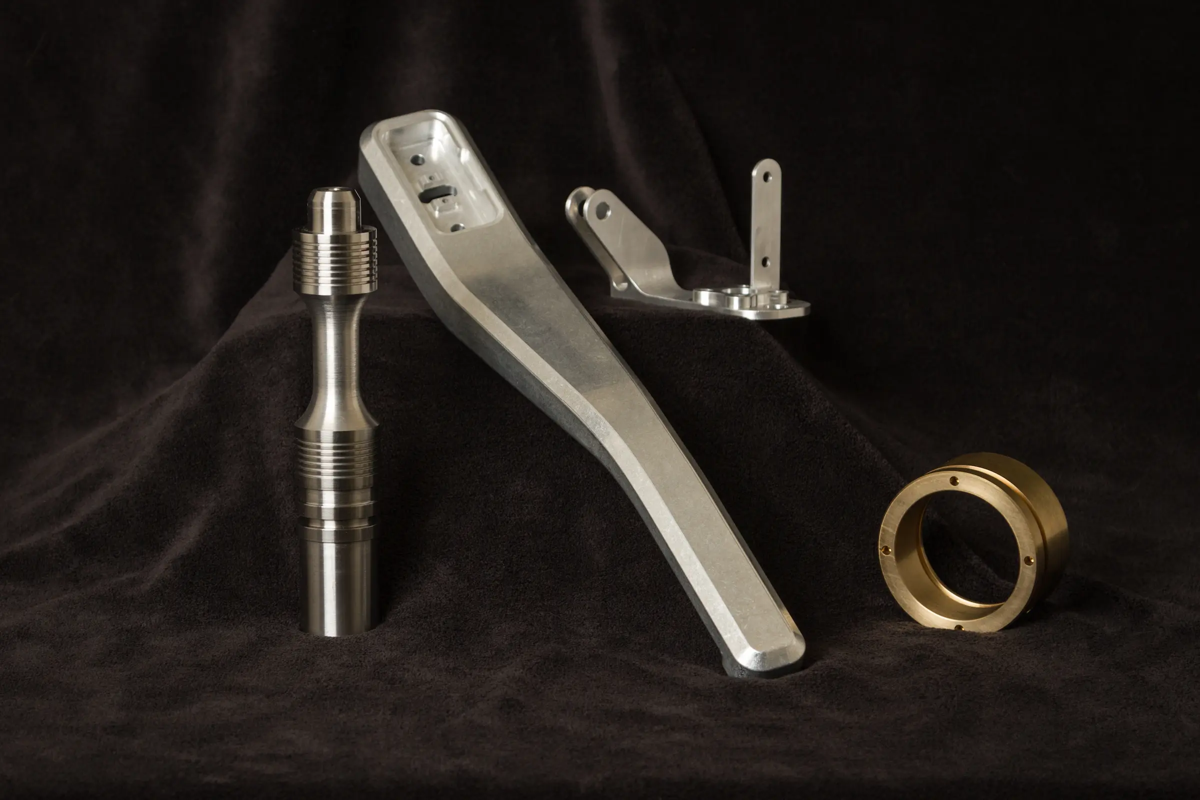 Polished mechanical parts on display